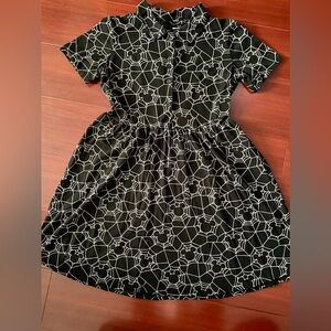 Disney Black and White Mickey Web Pattern Dress